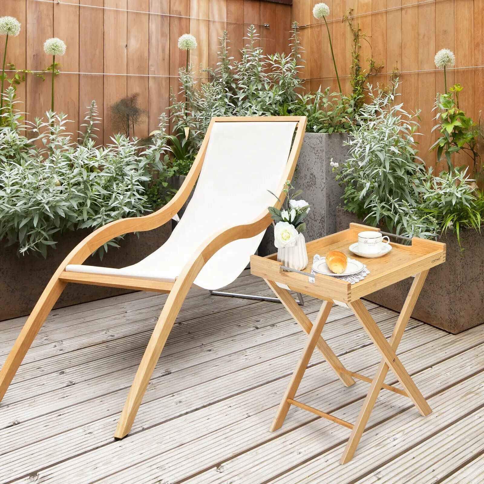 Folding Bamboo TV Tray Table